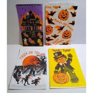 Halloween Candy Trick Or Treat Bags Graves Haunted House Scarecrow Ghost JOL (4)